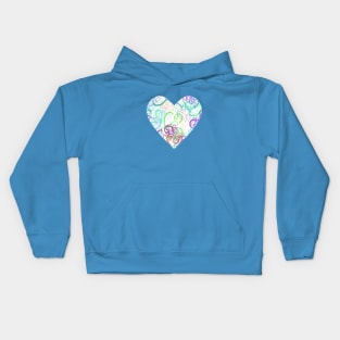 Pastel Curvy Hearts on Cream Kids Hoodie